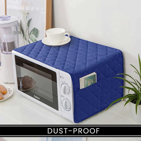 Dust-Proof Cotton Quilted Microwave Oven Cover With Side Pockets