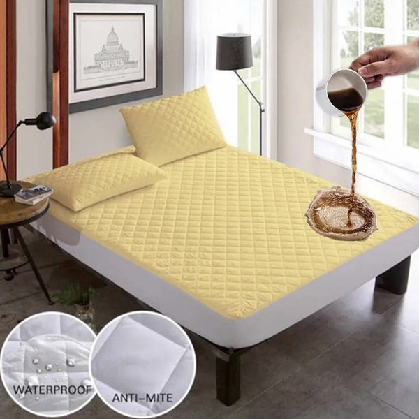 Soft Cotton Quilted 100% Waterproof Fitted Mattress Protector In Skin Color