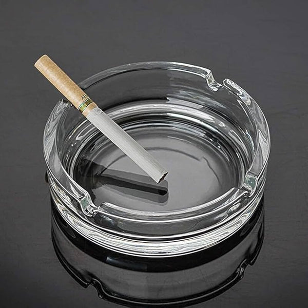 Crystal Glass Ashtray In Round Shape