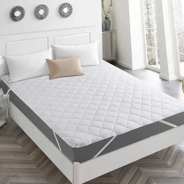 Soft Cotton Quilted 100% Waterproof Mattress Topper With Elastic Corners