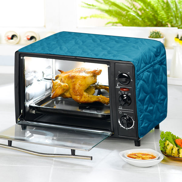 Dust-Proof Microfiber Quilted Microwave Oven Cover With Side Pockets