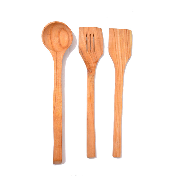 3 Pcs Wooden Spatula Set