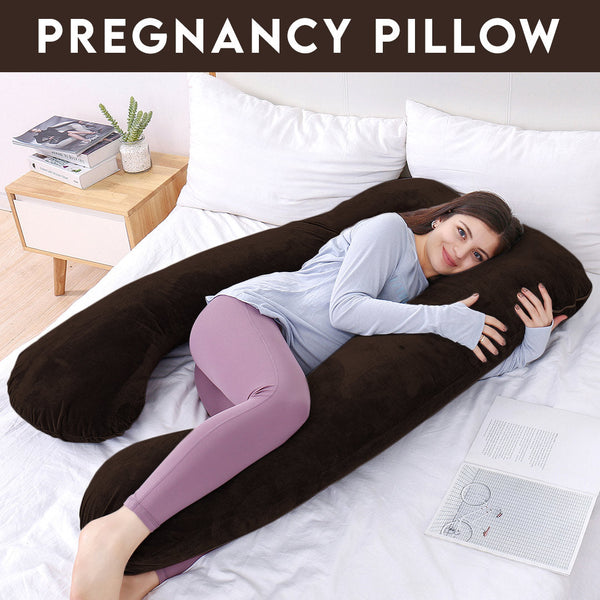 Pregnancy Support Pillow / U- Shape Maternity Pillow / Sleeping Support Pillow In Dark Brown Color