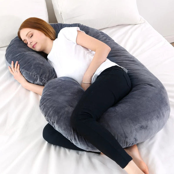 Pregnancy Support Pillow / C- Shape Maternity Pillow / Sleeping Support Pillow In Grey Color
