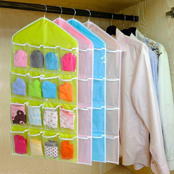 16 Pockets Wardrobe Hanging Organizer Bag / Hanger Closet Storage