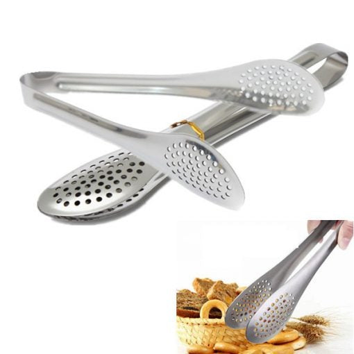 Stainless Steel Food Serving Tong With Holes (Small)